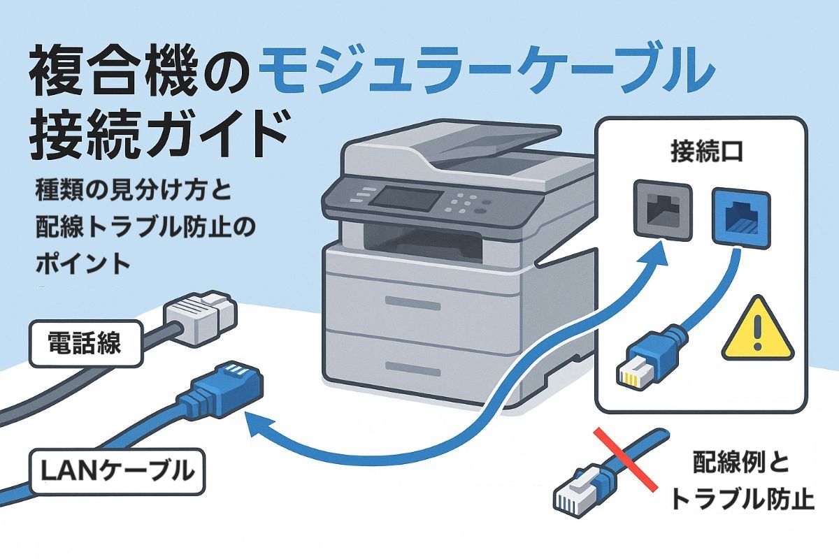 複合機のモジュラーケーブル接続ガイド！種類の見分け方と配線トラブル